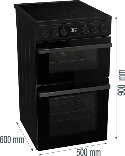 Hisense Hi6 Max HDCEC5C10B 50cm Double Oven Electric Cooker with Ceramic Hob – Black | Brand New & Boxed - Image 12