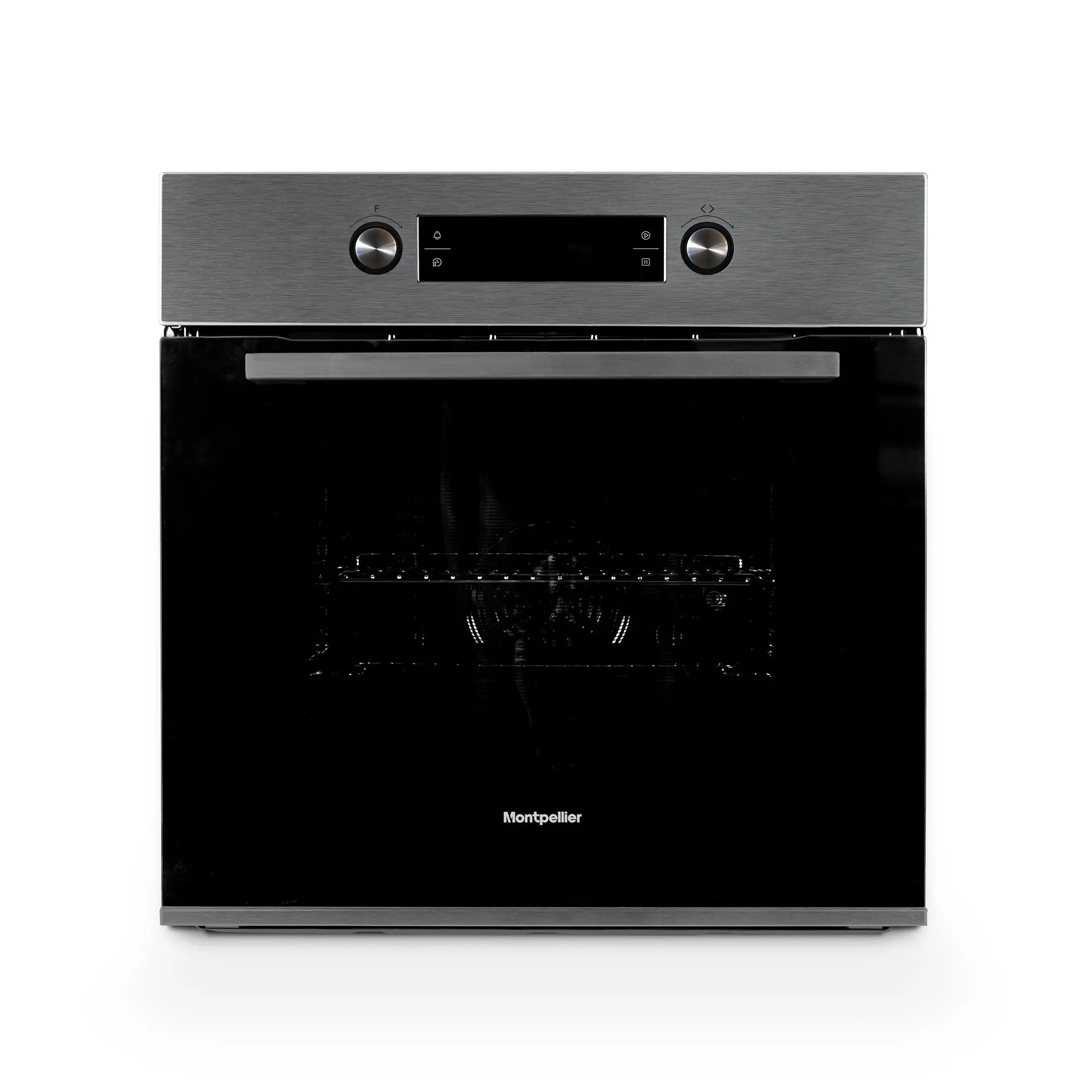 Montpellier MMFSO70SS Built-In 70L Multi-Function Single Oven – Stainless Steel & Black Glass | Brand New & Boxed