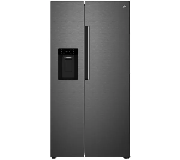 Beko ASP342VPZ American Style Fridge Freezer with HarvestFresh Plumbed Water & Ice Dispenser – Black Steel | Brand New & Boxed